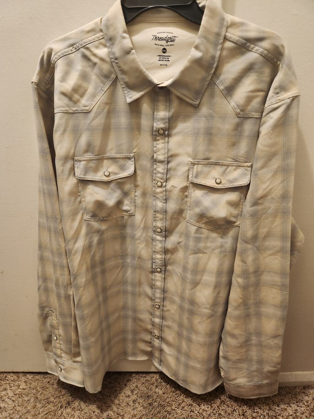 Threadgrit Performance Gray/white Peal Snap XXL